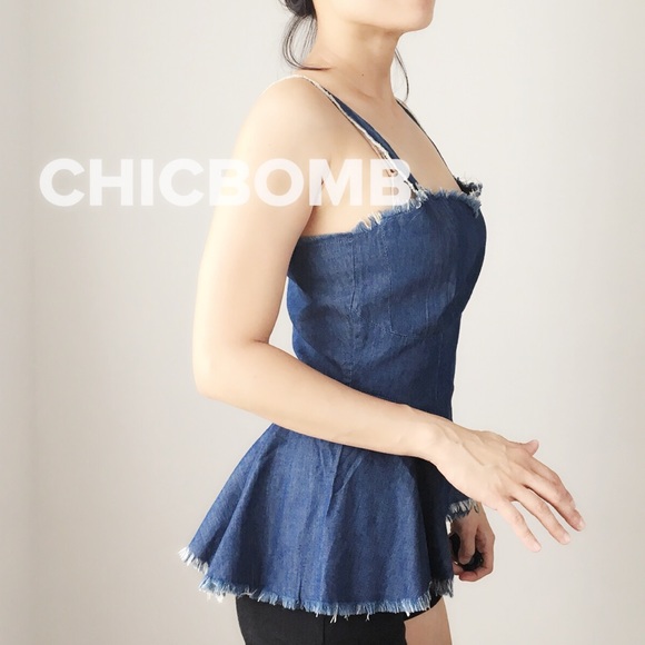 Charlize denim shell bustier top - Picture 3 of 5